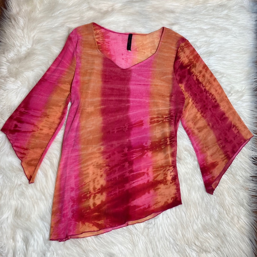Miss Me Asymmetrical Pink & Orange 1XL Top